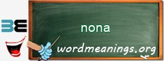 WordMeaning blackboard for nona